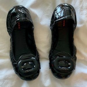 Prada Buckle Ballet Flats